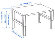 Otroška pisalna miza IKEA Påhl bela/modra in bela/roza