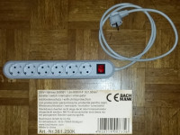 Razdelilnik - vtičnice 6 x 230V 16A maks.3600W, kabel 1.50 m 3G1.5 mm2