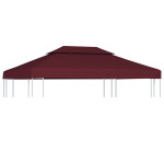 vidaXL Streha za paviljon 2-delna 310 g/m² 4x3 m bordo