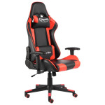 vidaXL Vrtljiv gaming stol rdeč PVC