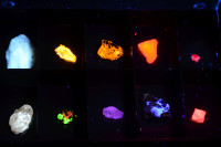 komplet 10-tih fluorescentnih mineralov - mavrica