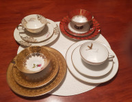 4 x Tridelni zbirateljski porcelan za desert - Vintage