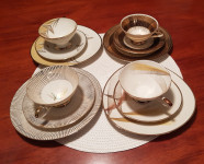 4 x Tridelni zbirateljski porcelan za desert - Vintage