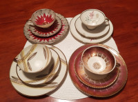 4 x Tridelni zbirateljski porcelan za desert - Vintage