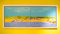 Slika akril na platno Zajc, morski motiv 160x70
