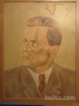 Slika olje na kartonu Josip Broz Tito 50 X70 cm