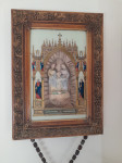 Stara nabožna slika, zastekljen oltarček