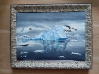 Umetniška slika "Ledena gora" original akvarel, velikost 50×35cm.