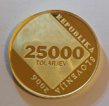 Zlatnik 25000 Tolarjev 2006 - Anton Aškerc