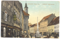 Stara razglednica LJUBLJANA - LAIBACH - Mestni trg (Rathausplatz)