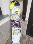 Snowboard (140cm) z vezmi Salomon