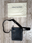 Original Louis Vuitton moska/unisex naramna torba iz pravega usnja