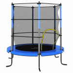 vidaXL Trampolin z varnostno mrežo okrogel 140x160 cm moder