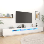 vidaXL TV omarica z LED lučkami bela 300x35x40 cm