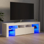 vidaXL TV omarica z LED lučkami visok sijaj bela 140x36,5x40 cm