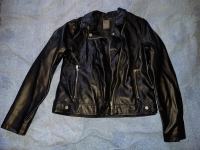 Nova črna kratka jakna iz umetnega PU usnja, št. 42