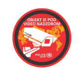 POLICETECH NALEPKA ZA VIDEO NADZOR FI 9,5 CM, ALARM, ALARMNI SISTEM, P