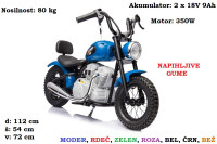 Otroški motor A9902 na akumulator 36V, 350W (moder, rdeč, roza, zelen)