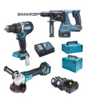 MAKITA DLX3119TJ Akumulatorski set DHP484, DGA513, DHR243, Li-ion LXT