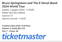 Bruce Springsteen milano 30.6. - 2 vstopnici, karte (San Siro)