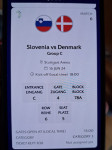 vstopnice SLOVENIA-DENMARK 3.kategorija 80 evrov na karto