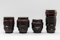 Canon EF objektivi: 35mm 1.4, 50mm 1.2, 85mm 1.2, 200mm 2.8