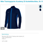 Nike Trainingsjacke Academy 23 dunkelblau/blau, Gr. S