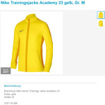 Nike Trainingsjacke Academy 23 gelb, Gr. M