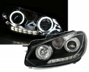 Angel eyes žarometi VW Golf 6 08-12 LED DRL dnevne CCFL črni
