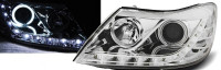 Žarometi Škoda Octavia II 09-12 LED osvetlitev krom