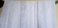 Bele zavese v secesijskem vzorcu - 2 kosa - ugodno - 165/56 x 250 cm