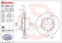 Prednji zavorni diski (koluti) BREMBO 09.9464.21 Mazda 3  ali Mazda 5