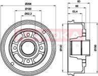 Zavorni boben 104025 - Renault Clio II 98-05