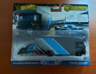 HOT WHEELS SAUBER MERCEDES C9 PREMIUM TEAM TRANSPORT AVTO