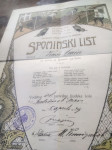 Spominski list l 1929 članska izkaznica 1942