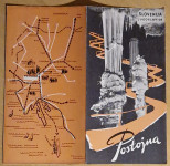 Stari turist prospekt Postojna Slovenija Mapa Jugoslavija 60ih