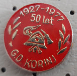 Gasilska značka Gasilsko društvo GD Korinj 50 let 1927/1977