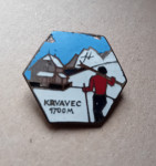 KRVAVEC 1700m SMUČARSKA EMAJLIRANA PRIPONKA ZNAČKA