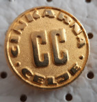 Značka Cinkarna Celje CC zlata okrogla