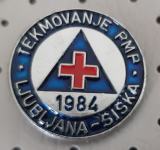 Značka rdeči križ Civilna zaščita Tekmovanje PMP Ljubljana Šiška 1984