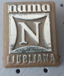 Značka NAMA Ljubljana plastična srebrna