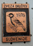 Značka Zveza društev za opazovanje ptic Slovenije 1976