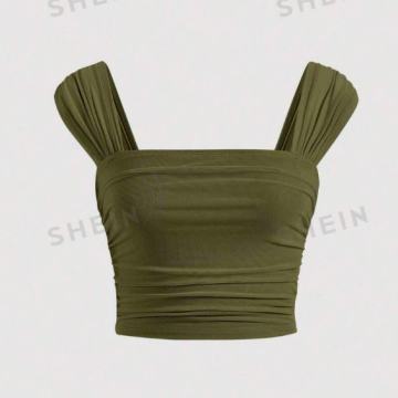 2x SHEIN nov crop top. bel in zelen