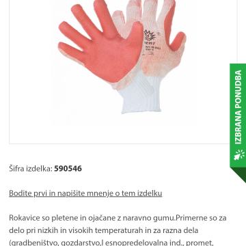 Nove prevent delovne rokavice