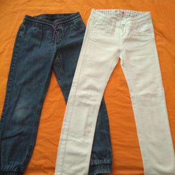 Dekliške hlače jeans 2x Roxy, H&M vel. 128 (7-8 let)