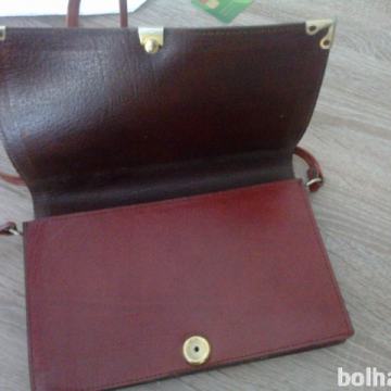 TORBICA USNJENA BORDO RDEČA -24X16CM 10€