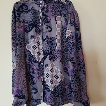 RJAVO PISANA VISKOZNA BLUZAL/XL