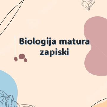 Biologija na maturi - zapiski