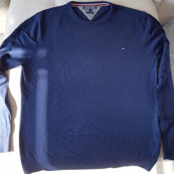 Moški pulover, majica Tommy Hilfiger št. XL, temno modra,bombaž kašmir