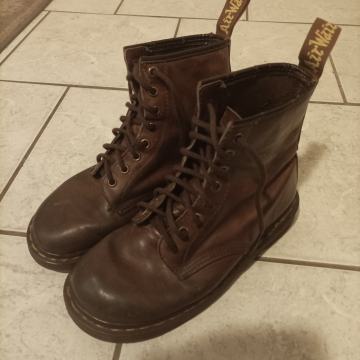 Original Vintage Dr.Martens Moški škornji Rjavi PRAVO USNJE